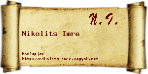 Nikolits Imre névjegykártya